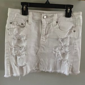White jean skirt